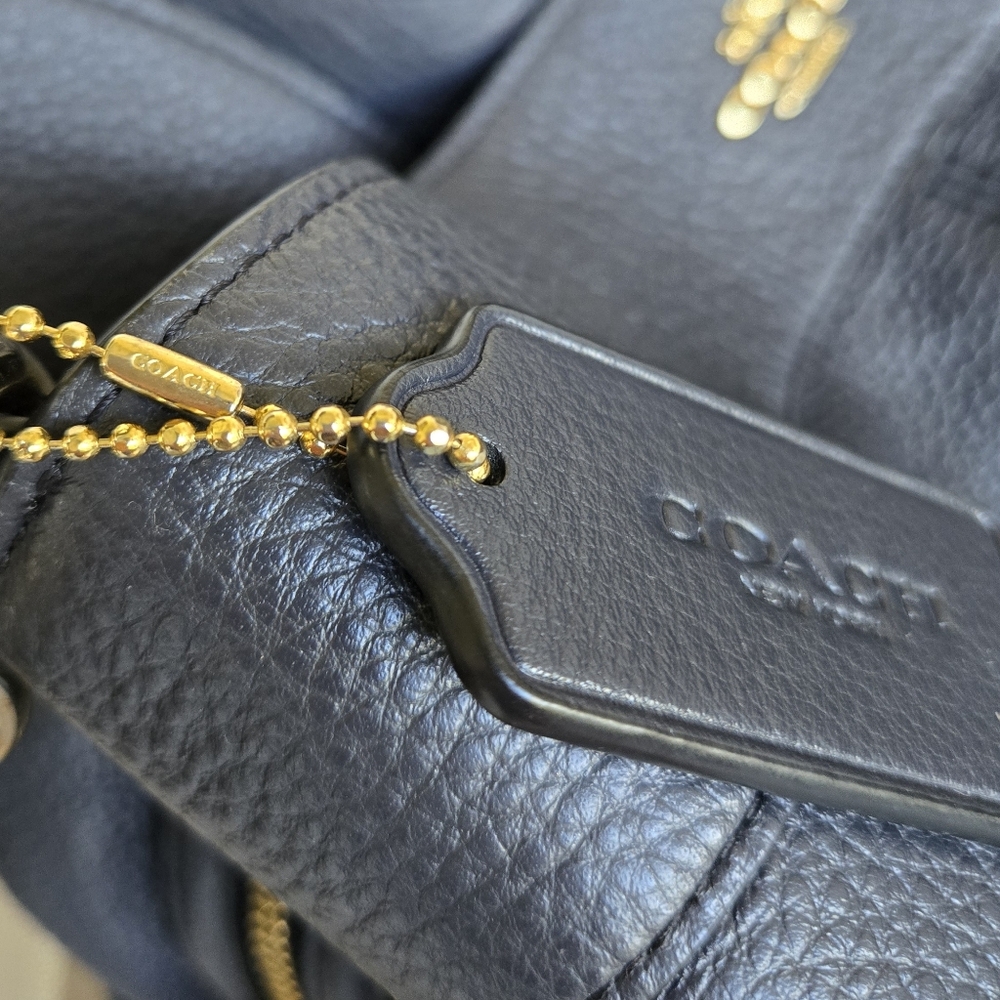 🚫SOLD🚫 Coach Lexi Leather Hobo Bag Midnight Navy Blue - Picture 4 of 11